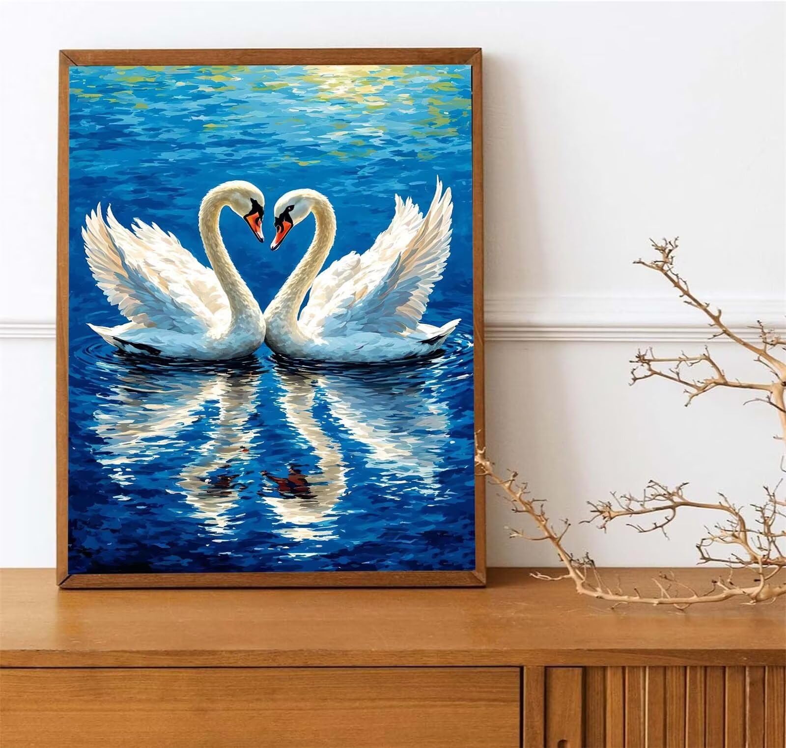 Amazon.co.jp: 白鳥の湖 ペイントバイナンバー 大人子供用 DIY番号絵画